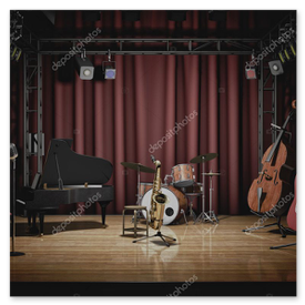 Musikgruppe spielt auf der Bühne beim Jubiläum
